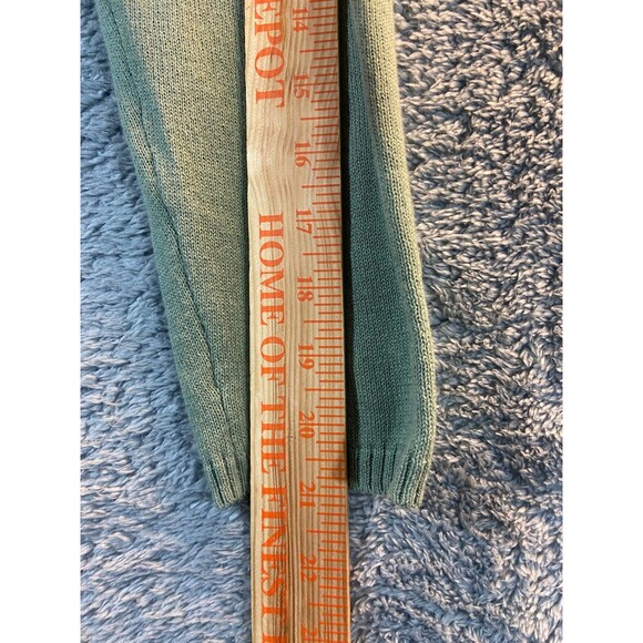 Talbots Open Front Cardigan Sweater Small Petites Green Long Sleeved Classic - Picture 8 of 8